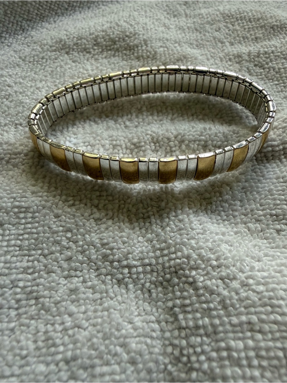 Two-Tone Gold and Silver Stretch Bracelet - Women Jewelry